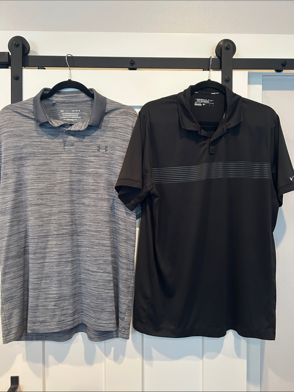 UA  Men's Grey & black Performance Polo 

Nike golf tour performance golf shirt.